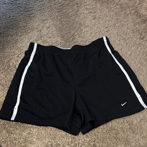 Women’s Black Athletic Shorts with White Stripes